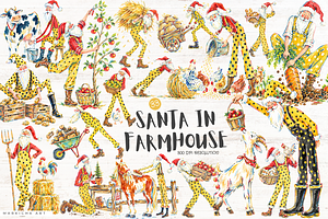 Santa In Farmhouse PNGs