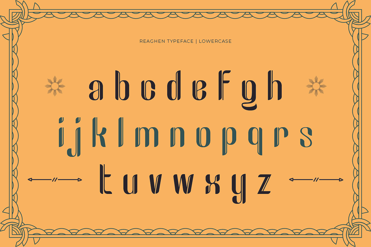 Reaghen - Retro Display Font, a Sans Serif Font by Zeatype (Photo 4 of 11)