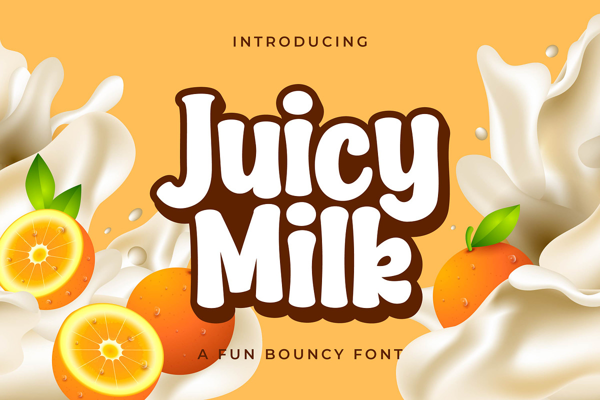 Juicy Milk - Fun Bouncy Font, a Font by Gumrega Studio (Photo 1 of 7)