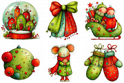 Whimsical Christmas Watercolor Clipa, an Illustration by Daily.Designs (Thumbnail 3 of 5)