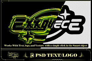 Bundle 4 PSD Y2K Shiny Chrome Text