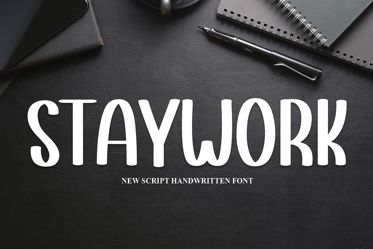 Staywork | Script Font, a Script Font by Scratchones (Photo 1 of 8)