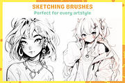 Procreate Anime Manga Sketching, a Brush Add-On by nikiartcorner (Thumbnail 7 of 7)