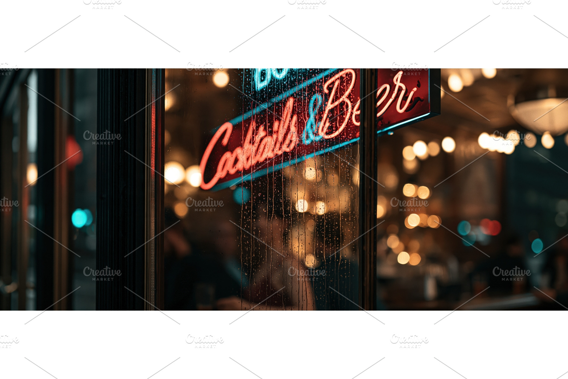 Cocktails Bar Neon Sign Glowing, a Food & Drink Photo by piter.goskov