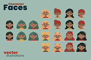 Character Faces Set, a Person Illustration by moja doodle (Thumbnail 6 of 7)