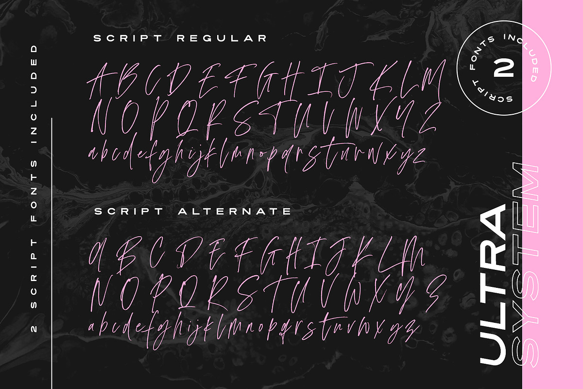 Ultra System Sans & Script, a Sans Serif Font by Sam Parrett (Photo 10 of 12)
