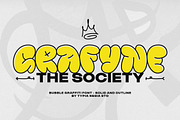 Grafyne - Modern Bubble Grafitti, a Font by Typia Nesia (Thumbnail 1 of 12)