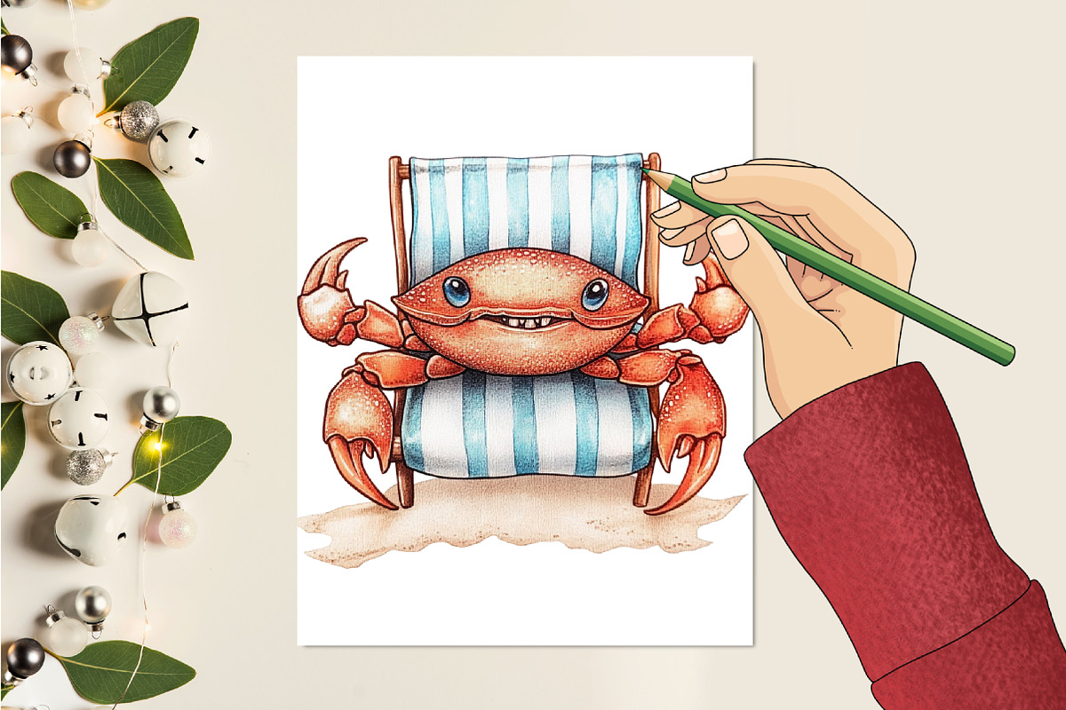 Whimsical Summer Crab Clipart, a Seasonal Illustration by CitraGraphics (Photo 5 of 6)