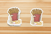 retro hand holding french fries, a Branding & Logo Template by Judsart (Thumbnail 3 of 3)