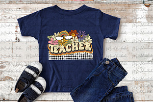 Retro Teacher Png Sublimation