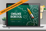 Online School Web Banners, an Education Illustration by PREMIUMVECTOR (Thumbnail 1 of 6)