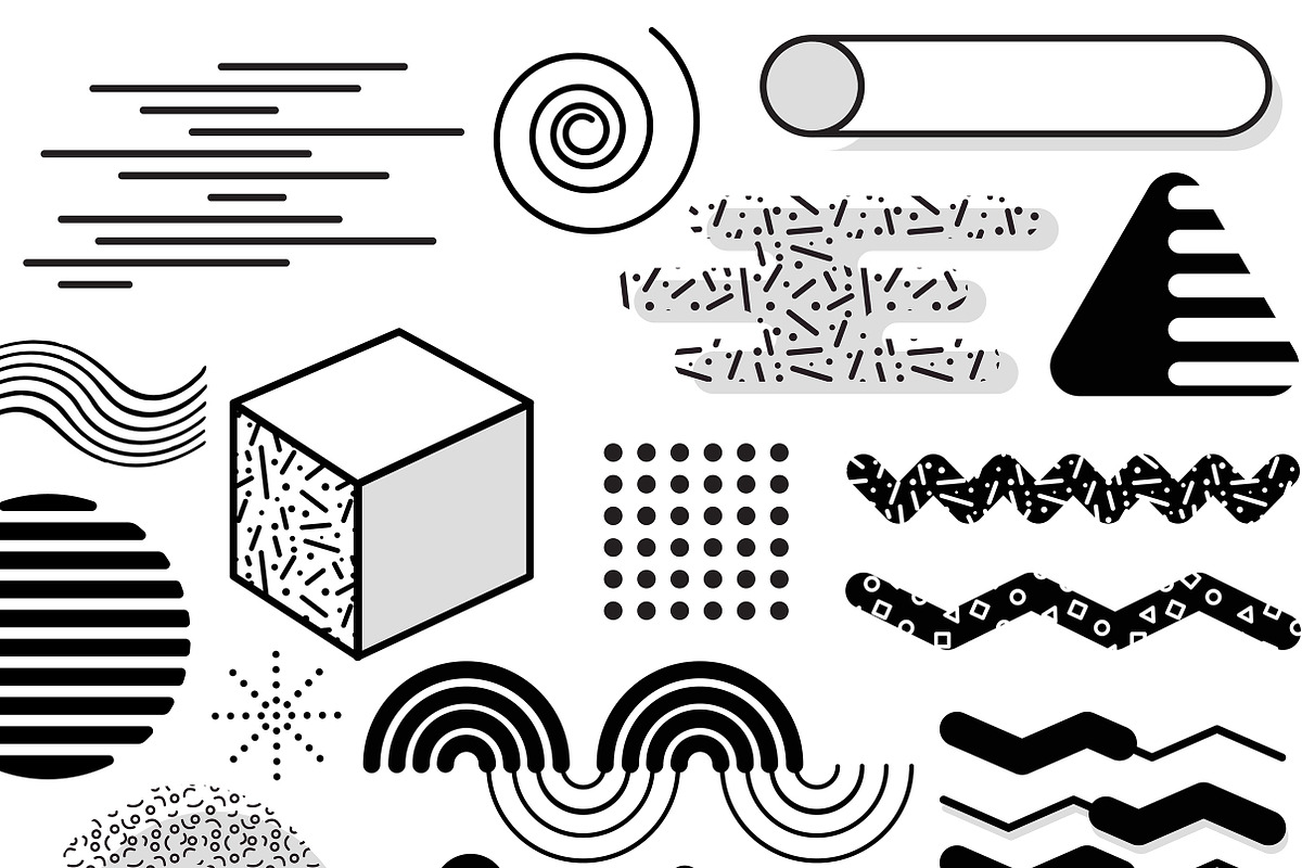 Graphic elements, Memphis style, an Outline Icon by OKart.studio (Photo 6 of 6)