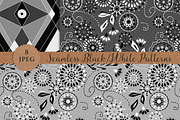 BLACK WHITE seamless patterns set, a Pattern Graphic by Futurel (Thumbnail 3 of 4)