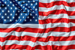 Independence day, waving american flag background, a Photo by AlyaAnd