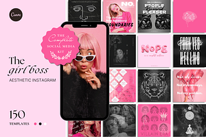 The Girl Boss Social Media Bundle, a Social Media Template by The Flossy Finch