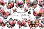 Whimsical spring Butterfly Clipart, an Illustration by CreationArt (Thumbnail 1 of 7)