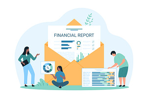 Financial analytics accounting app, a Finance Illustration by Flashvector