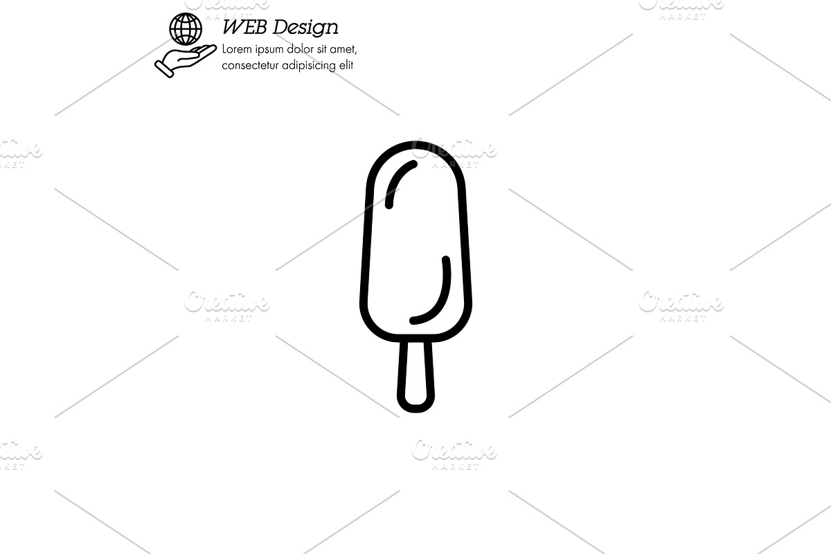 Ice lolly, ice cream icon thin line, an Outline Icon by Anno Urbis