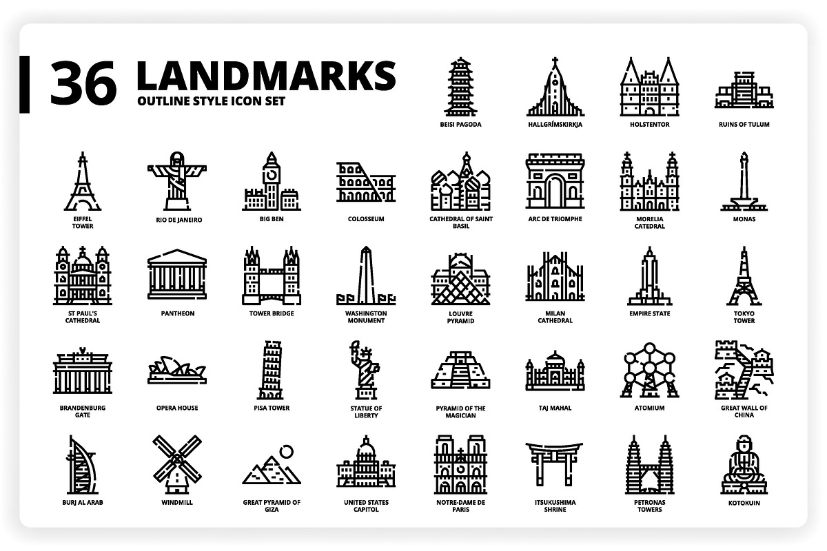 3,600 Icons x3 Styles, an Outline Icon by monkik (Photo 191 of 299)