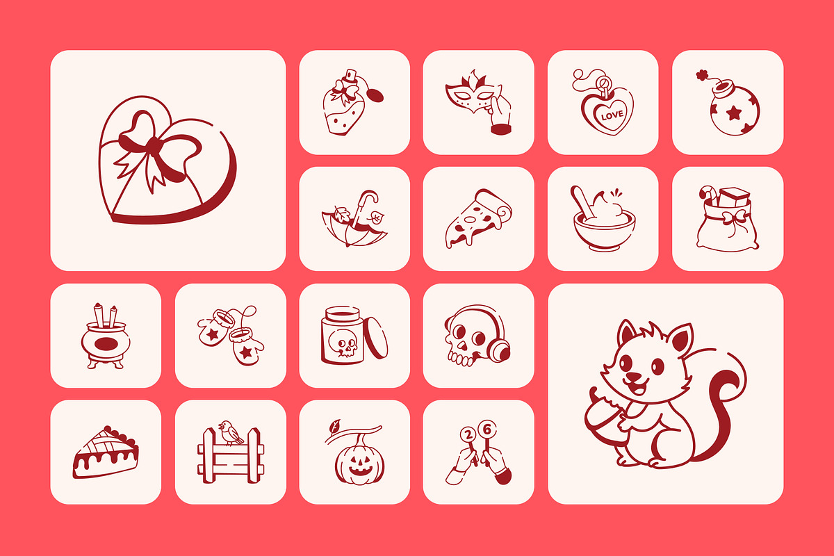 Love and Celebration Doodle Icons, an Outline Icon by Prosymbols (Photo 7 of 13)