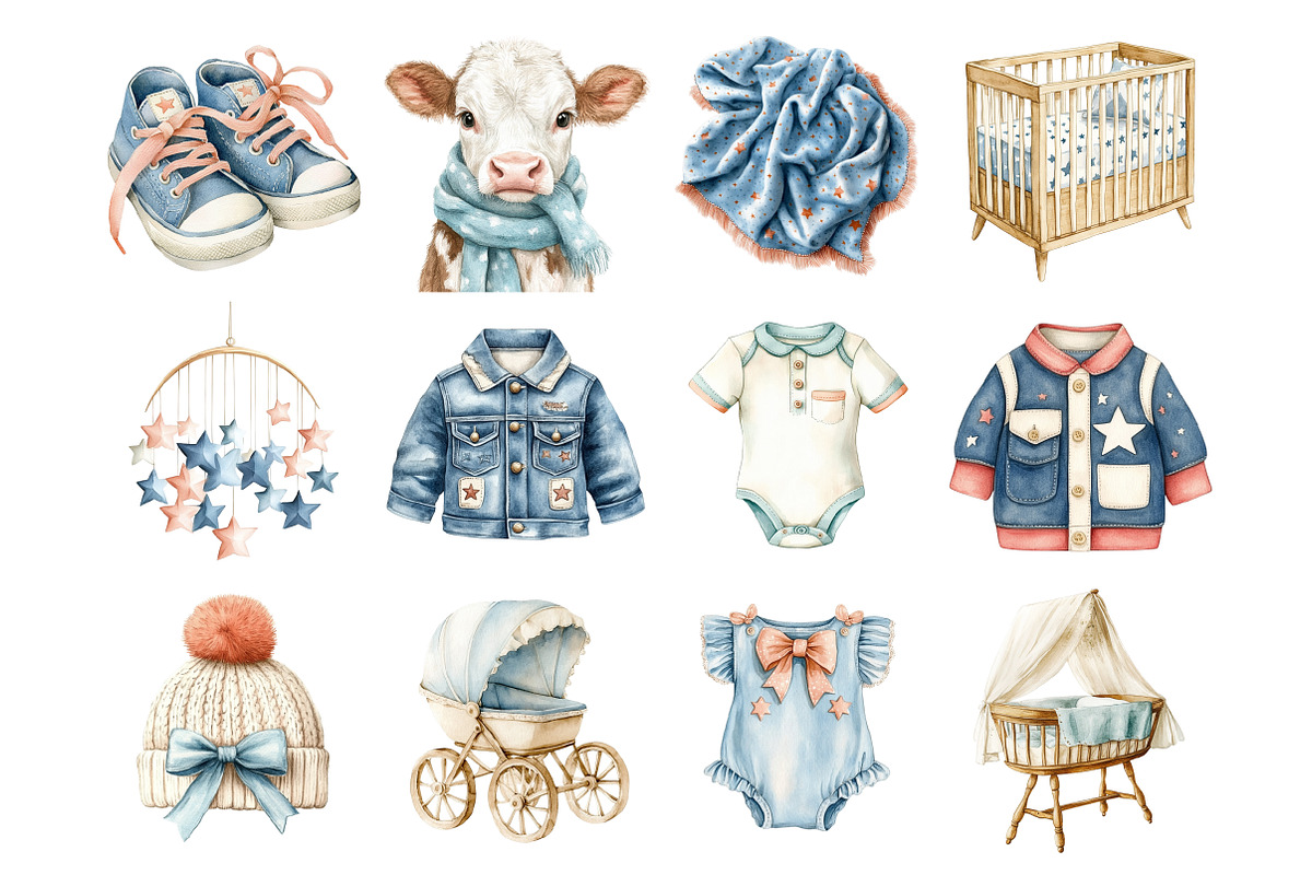 4th of July nursery watercolor Clipa, a Seasonal Illustration by Design Market (Photo 2 of 9)
