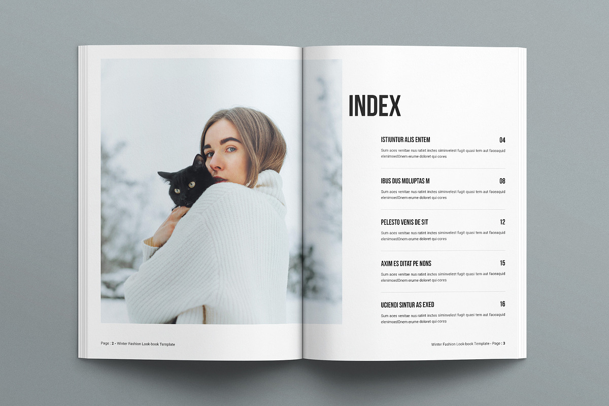Winter Fashion Lookbook Template, a Magazine Template by E-Type (Photo 2 of 7)