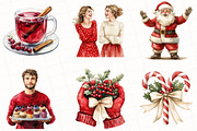 Watercolor Merry Christmas Clipart, an Illustration by OK Design (Thumbnail 4 of 5)