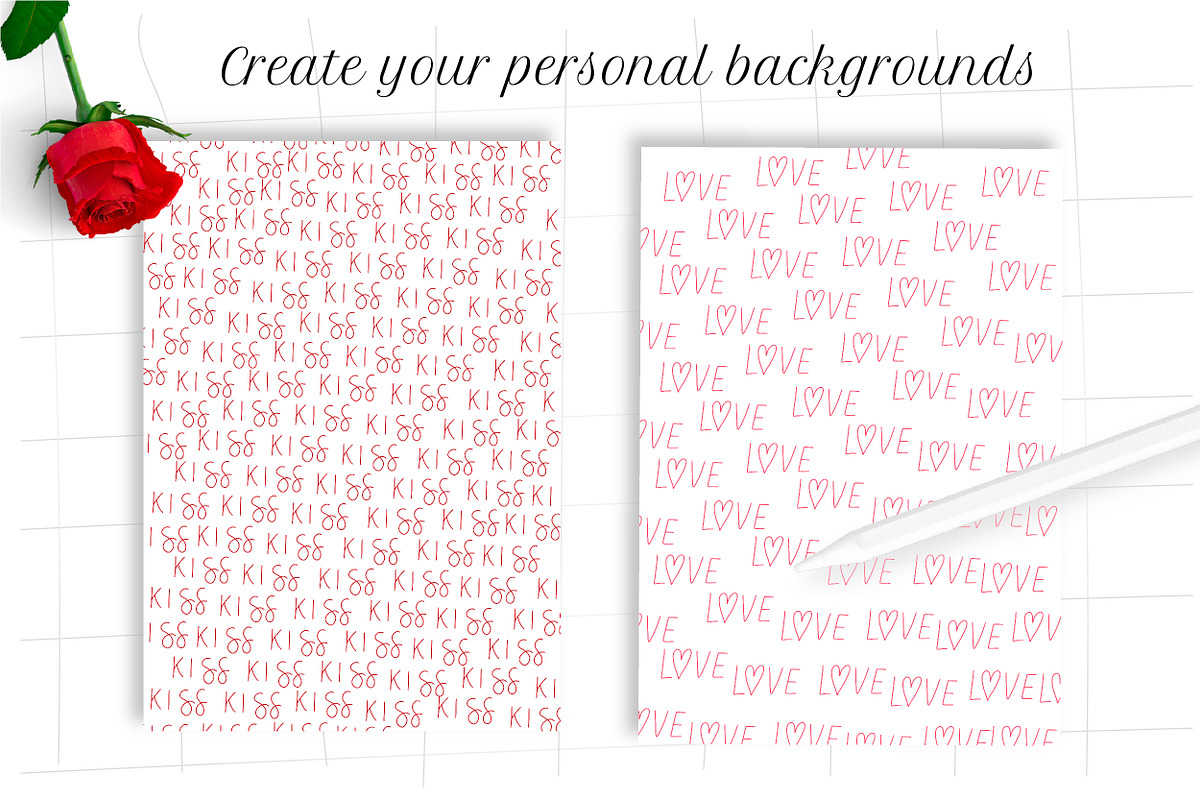 Valentines Day lettering stamps, a Brush Add-On by Let's Art (Photo 5 of 5)