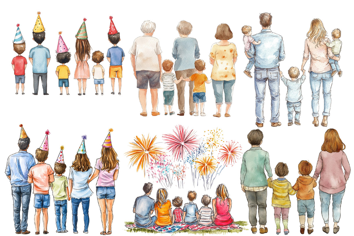 Watercolor  Family Clipart, an Illustration by Designworld (Photo 2 of 5)