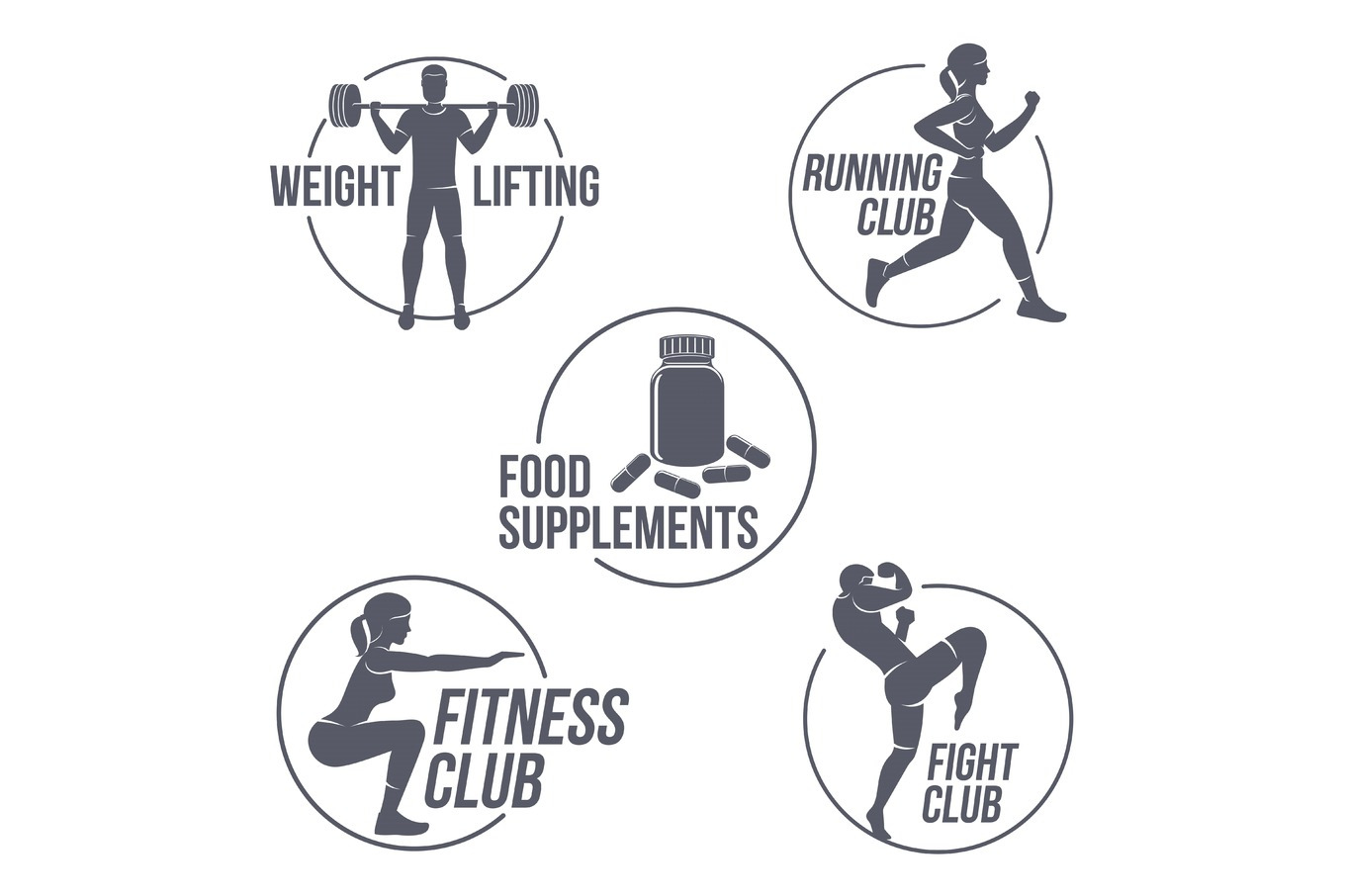 Aerobic Workout Logo by Handy Trendy  Creative Market