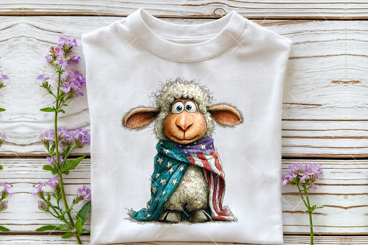 Whimsical Patriotic Sheep Clipart, an Illustration by OK Design (Photo 6 of 6)