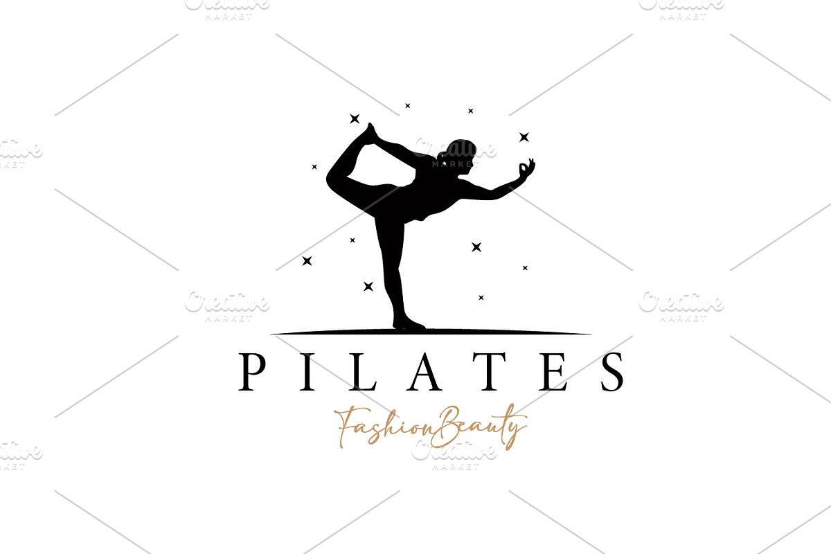 Pilates Pose Logo Yoga Design Vector, a Branding & Logo Template by Maylianaw28