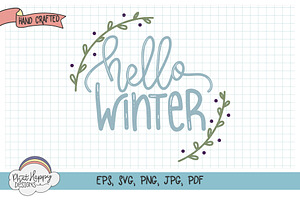 Hello Winter - Hand Lettered SVG