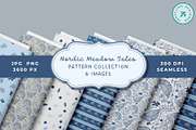Nordic Blue Floral Bird Patterns, a Pattern Graphic by Traveling Designer (Thumbnail 1 of 8)