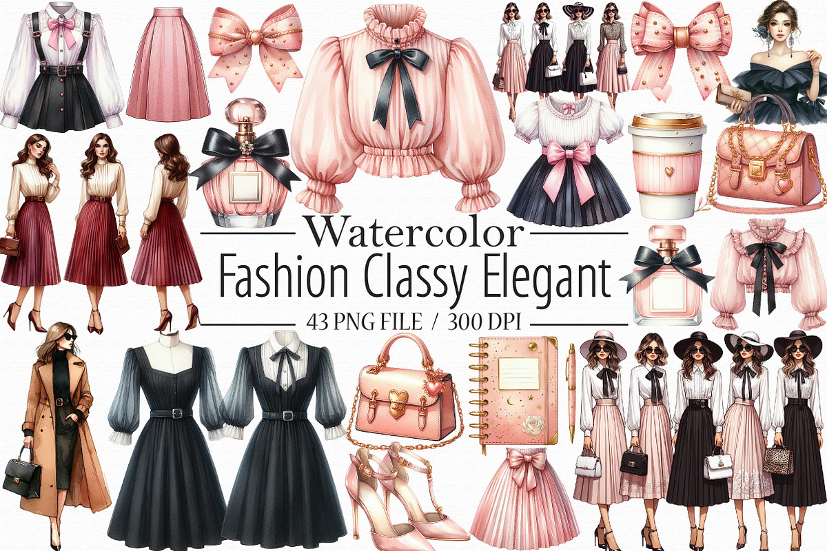 Fashion Classy Elegant Woman Clipart, an Illustration by Libby Wishes (Photo 1 of 6)