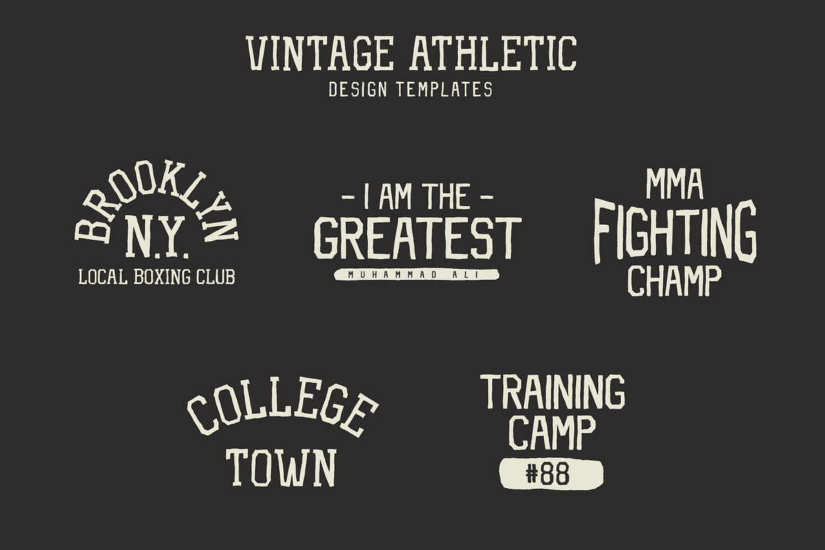 Vintage Athletic Bundle + Fonts, a Branding & Logo Template by Millieangelo (Photo 2 of 12)