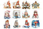 Daily Routine Winter Girl, an Illustration by Design Market (Thumbnail 3 of 3)