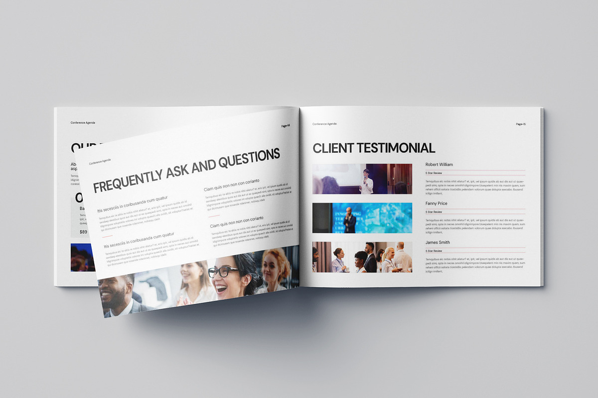Conference Agenda Landscape Template, a Brochure Template by Pixelpick (Photo 8 of 9)