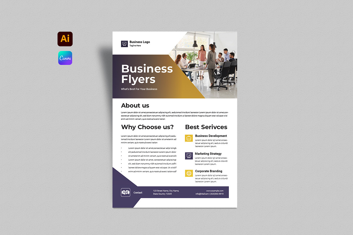 Business Flyer Template, a Flyer Template by E-Type (Photo 1 of 3)