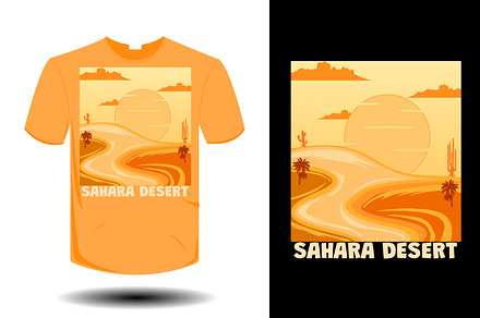 Sahara desert mockup retro vintage