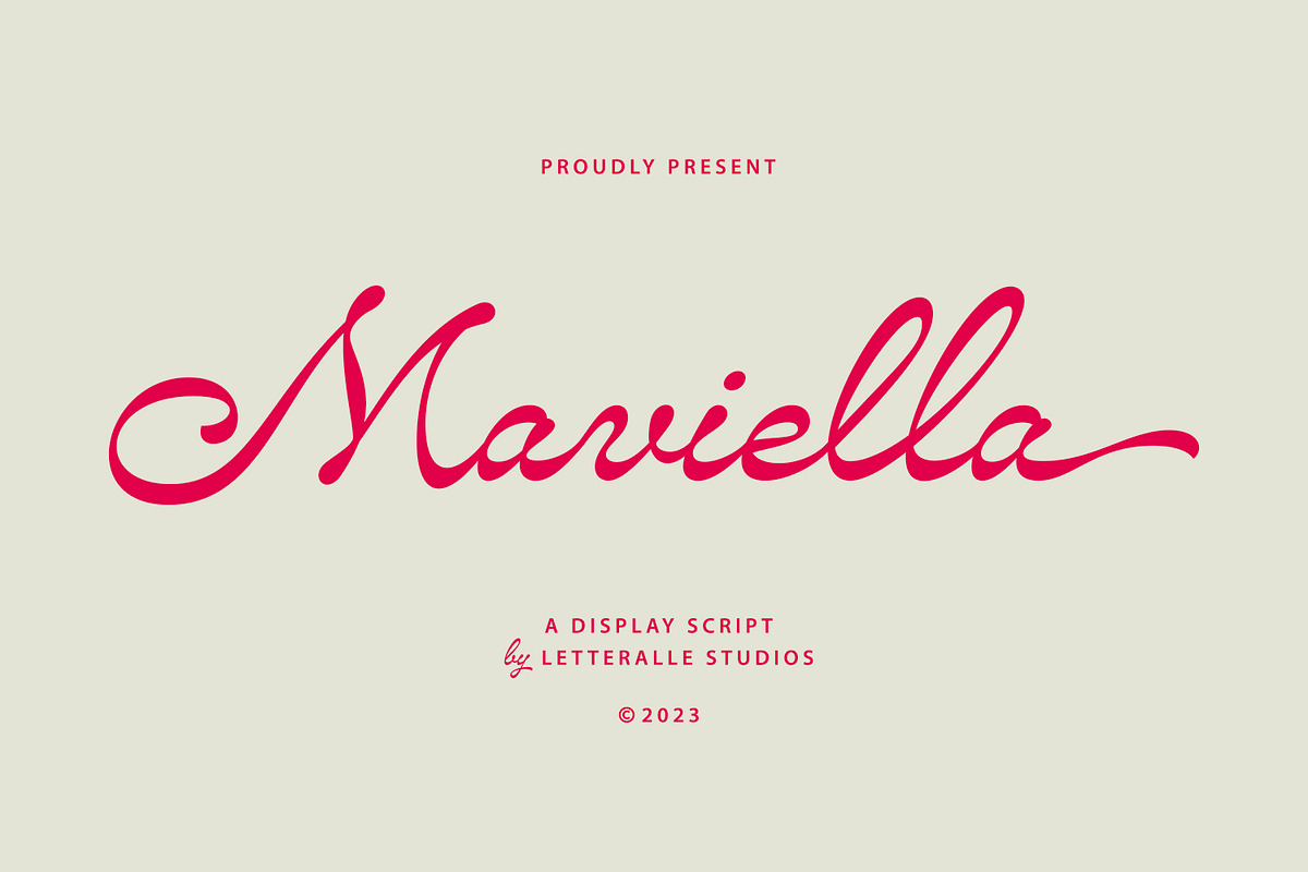 Maviella Font, a Script Font by Letteralle Studios (Photo 1 of 10)
