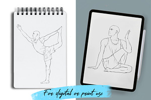 Yoga Poses Procreate Stamps Brushes