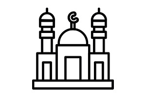 Taza Pir Mosque Line Icon, an Icon by Pexelpy