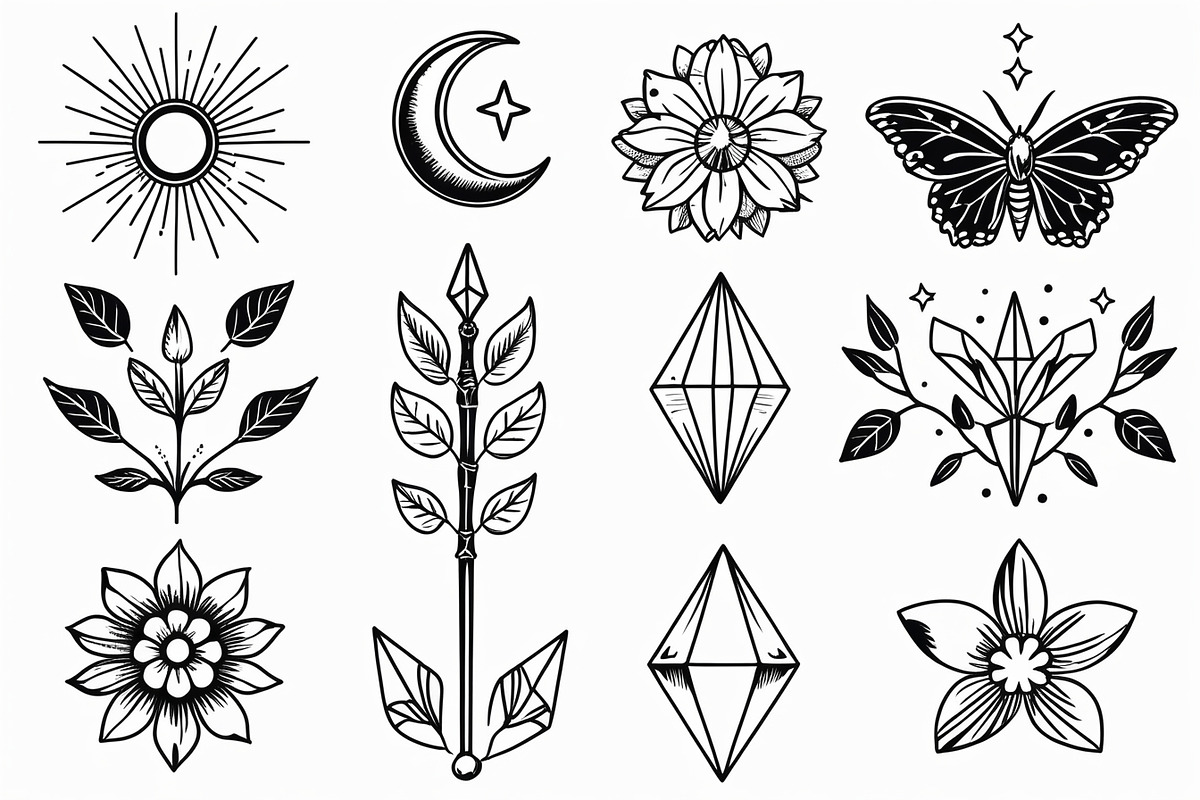 Mystic Boho Crystal & Nature Icons, an Illustration by Designer_Momina (Photo 4 of 7)