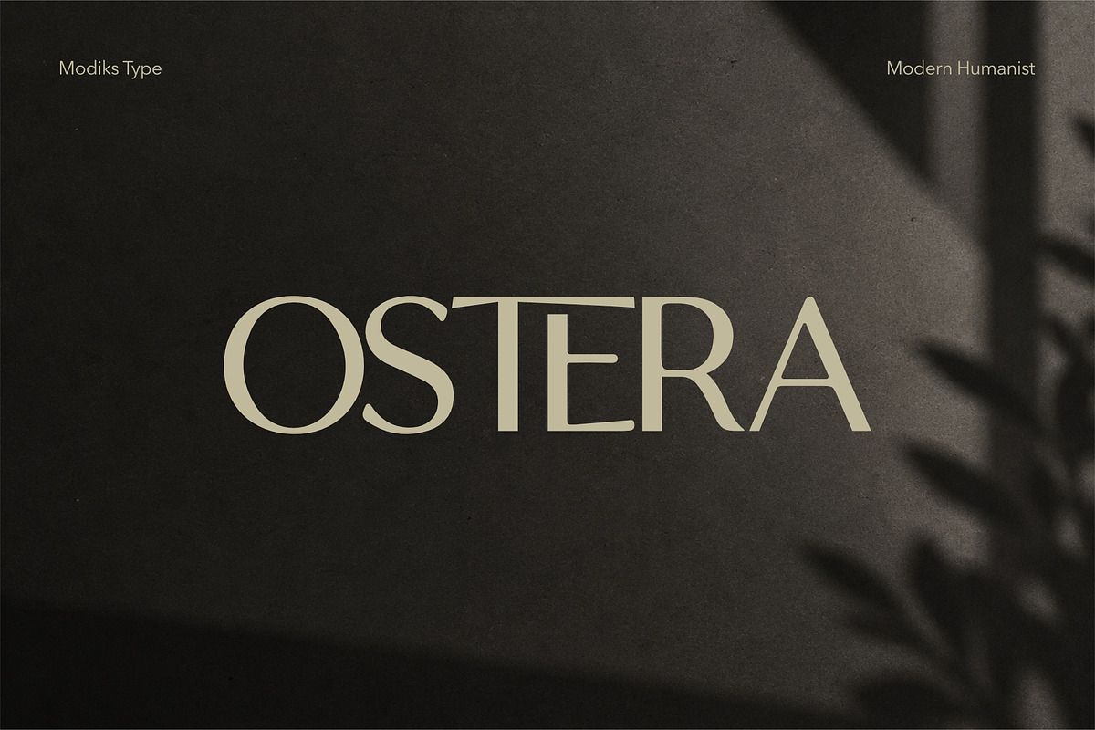 Ostera – Modern Humanist Typeface, a Sans Serif Font by Modikstype (Photo 1 of 10)