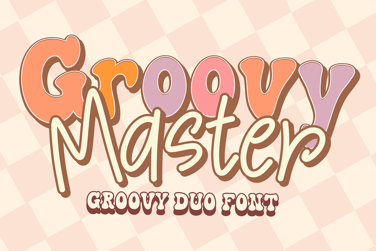 Groovy Master is a retro duo font, a Serif Font by Brown Cupple (Photo 1 of 8)