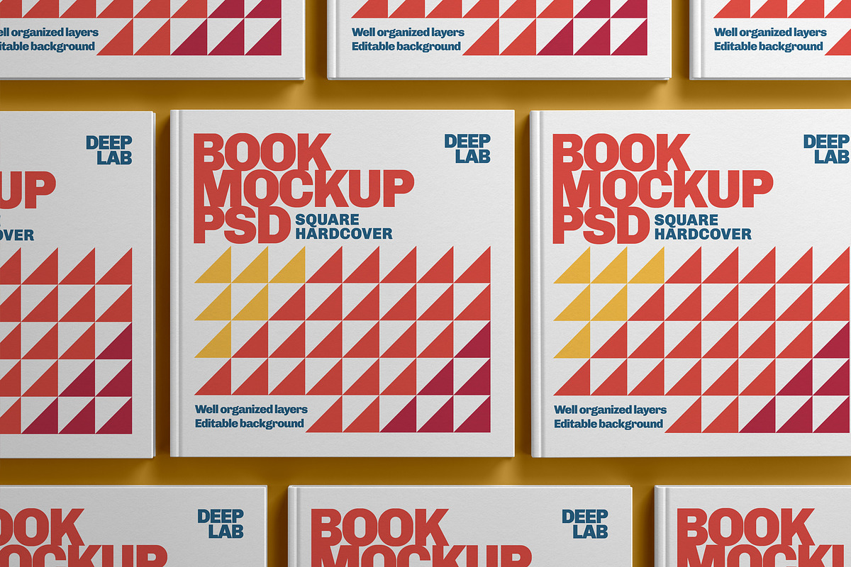 Square Book Hardcover Mockup Set, a Print Template by Deeplab (Photo 14 of 20)