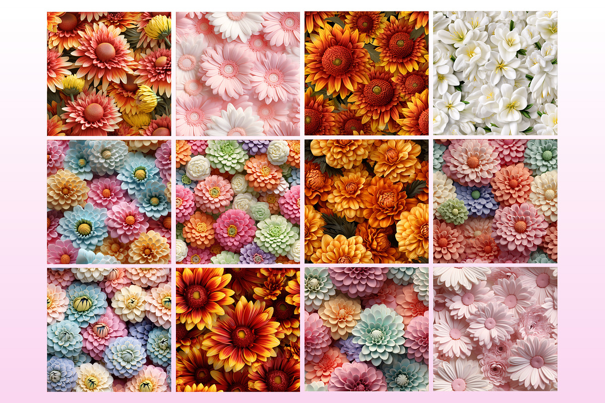 3D Flower Seamless Pattern, a Pattern Graphic by Forhadx5 (Photo 9 of 10)