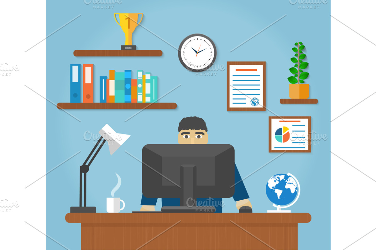 Man sitting on chair at table front