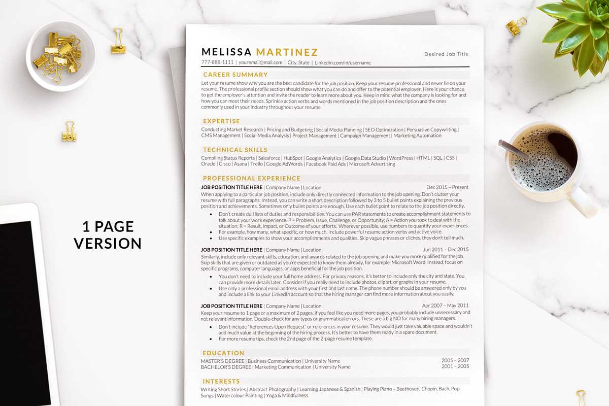 ATS Friendly Resume Template Gold, a Resume Template by BestResumes.Co (Photo 1 of 9)